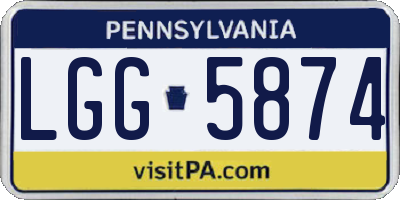 PA license plate LGG5874