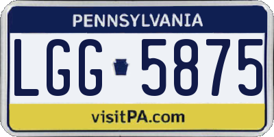 PA license plate LGG5875