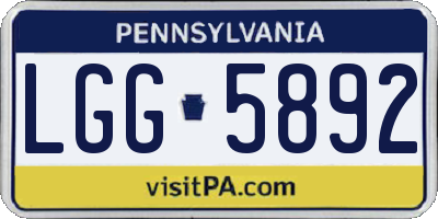 PA license plate LGG5892