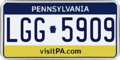 PA license plate LGG5909