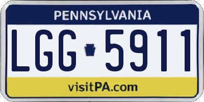 PA license plate LGG5911