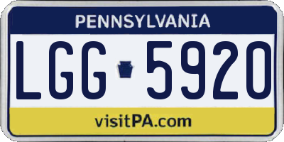 PA license plate LGG5920