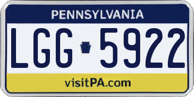 PA license plate LGG5922