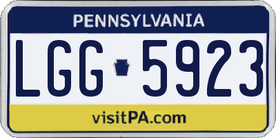 PA license plate LGG5923