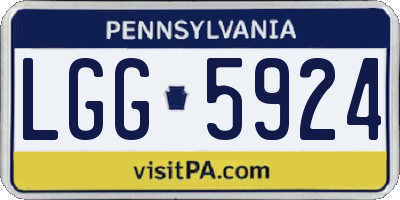 PA license plate LGG5924