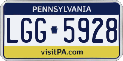 PA license plate LGG5928