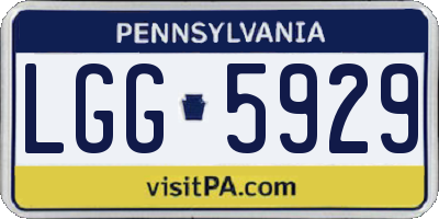 PA license plate LGG5929