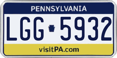 PA license plate LGG5932