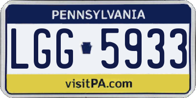 PA license plate LGG5933