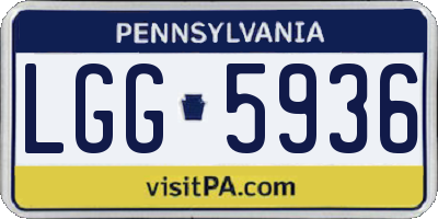 PA license plate LGG5936