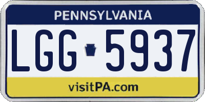 PA license plate LGG5937