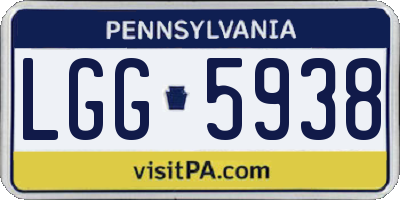 PA license plate LGG5938