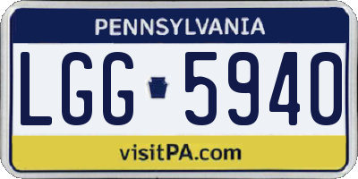 PA license plate LGG5940