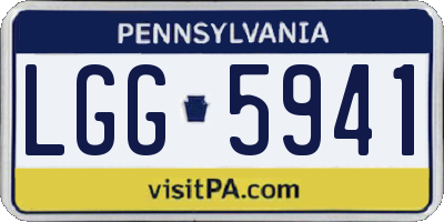 PA license plate LGG5941