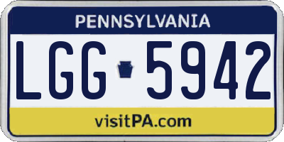 PA license plate LGG5942