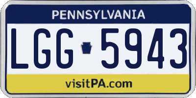 PA license plate LGG5943