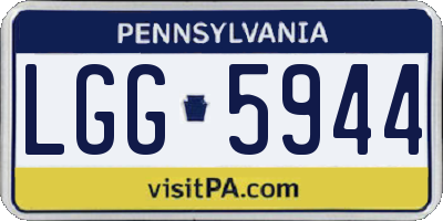 PA license plate LGG5944