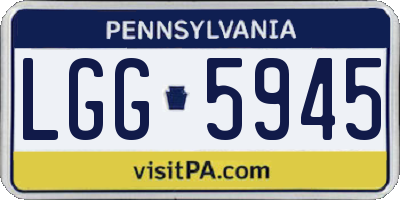 PA license plate LGG5945
