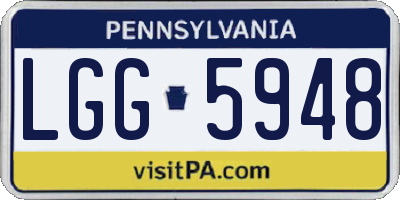 PA license plate LGG5948