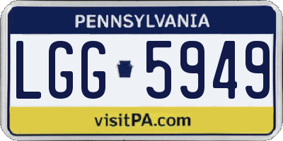 PA license plate LGG5949