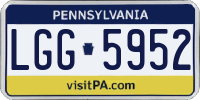 PA license plate LGG5952
