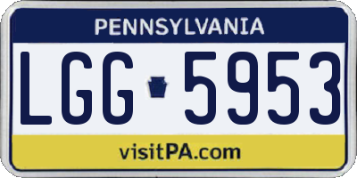 PA license plate LGG5953