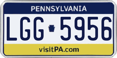 PA license plate LGG5956