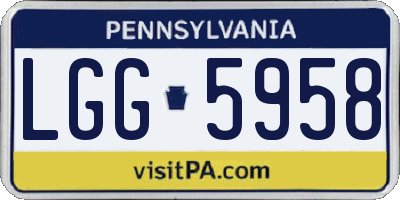 PA license plate LGG5958