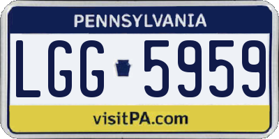 PA license plate LGG5959