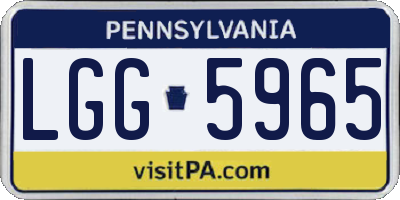 PA license plate LGG5965