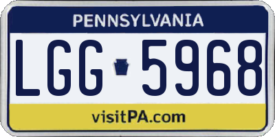 PA license plate LGG5968