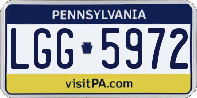 PA license plate LGG5972