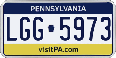 PA license plate LGG5973
