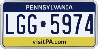 PA license plate LGG5974