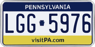 PA license plate LGG5976
