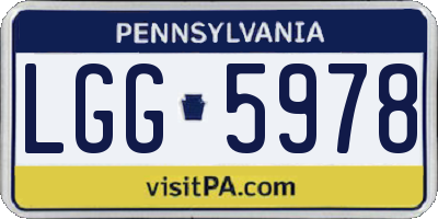 PA license plate LGG5978