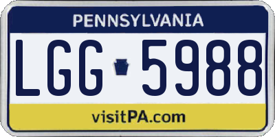 PA license plate LGG5988