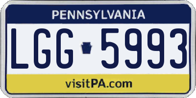 PA license plate LGG5993