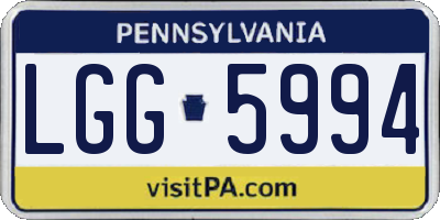 PA license plate LGG5994