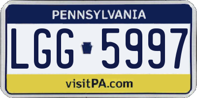 PA license plate LGG5997
