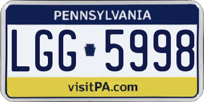 PA license plate LGG5998