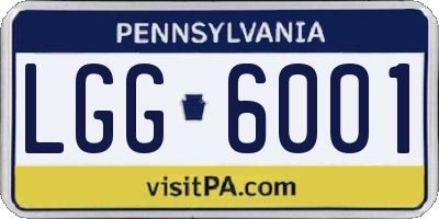 PA license plate LGG6001