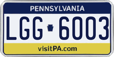 PA license plate LGG6003