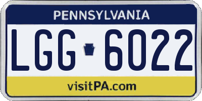 PA license plate LGG6022
