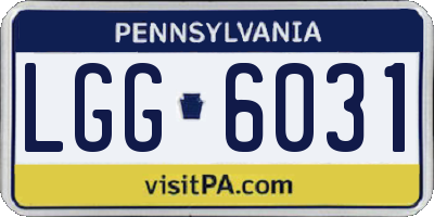 PA license plate LGG6031