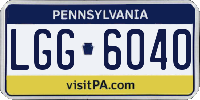 PA license plate LGG6040