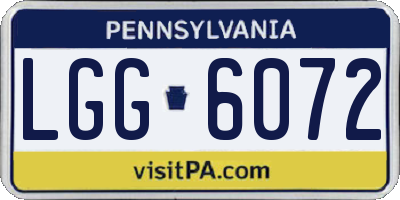 PA license plate LGG6072