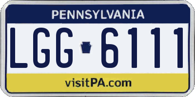 PA license plate LGG6111