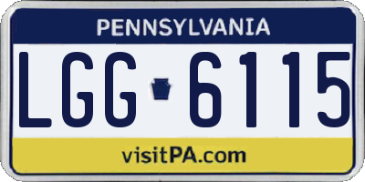 PA license plate LGG6115