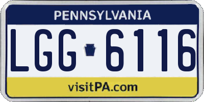 PA license plate LGG6116